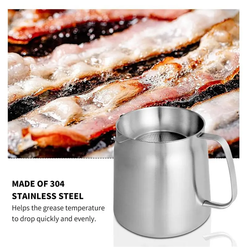AT63-2X Stainless Steel Fry Kitchen Pot 2L Kitchen Fryer Pan Large Capacity Multifunctional Oil Filter Tank Deep Frying Pot