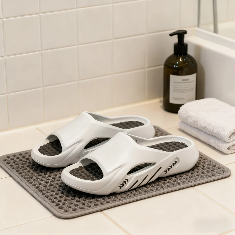 Comodi sandali scorrevoli da uomo per la spiaggia e la casa Suola antiscivolo Design leggero Pantofole da bagno per doccia Calzature estive