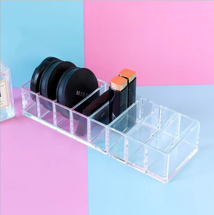 

Acrylic Eyeshadow AG Grid Lattice Clear Lipsticks Holder Storage Box Makeup Brush Organizer Containers