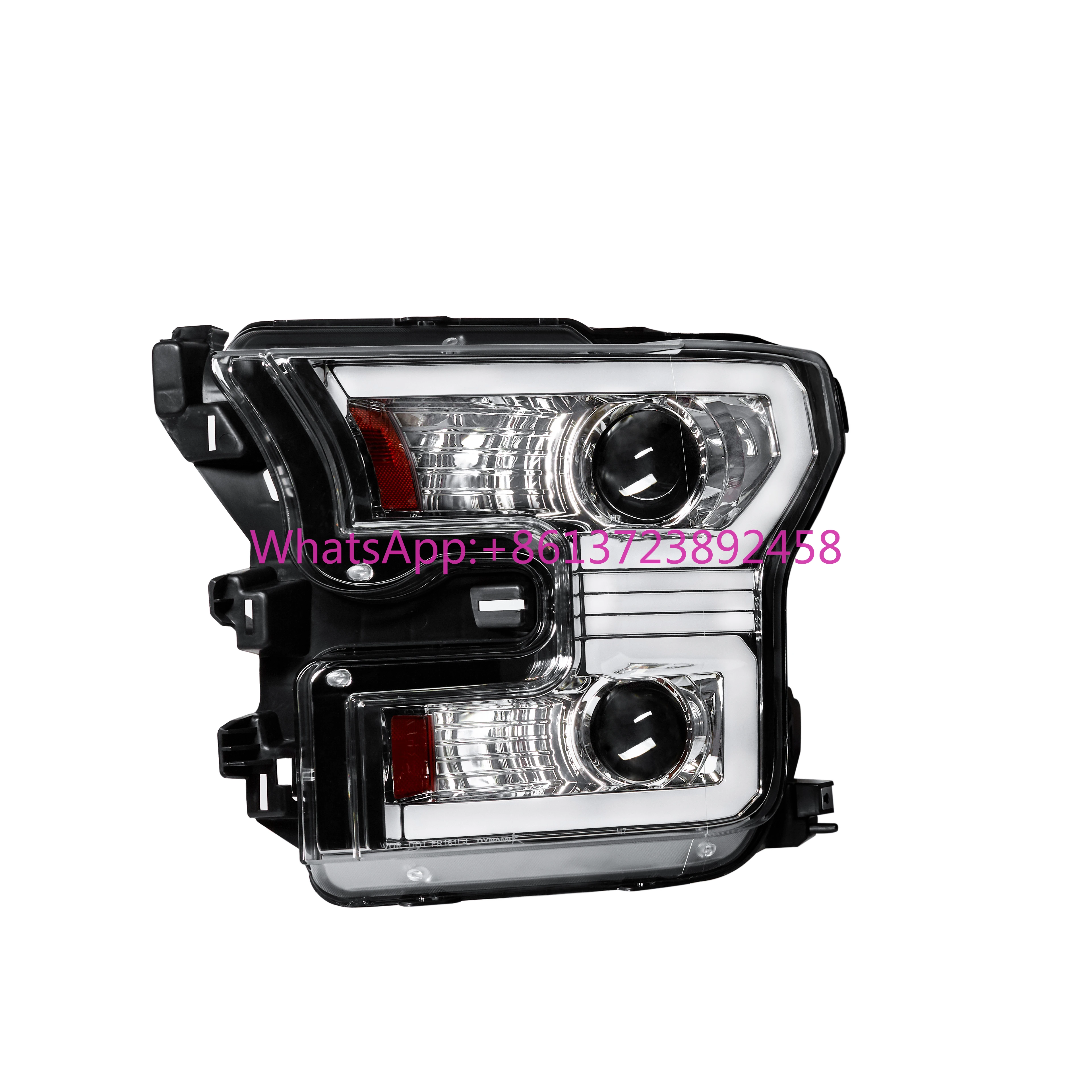 

Hot-selling LED Bar Projector Headlights W/ Switchback Sequential Turn Signals for 2015-2017 Ford F150 (Chromed/Clear)