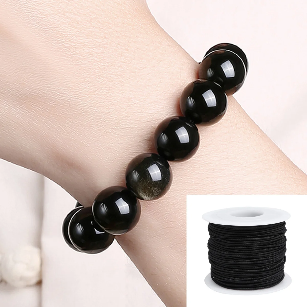 

1 Roll Elastic String 1.2mm 50m Tie DIY Bracelet Necklace Beads Cord Elastic Cord Beads String DIY Bracelet Material