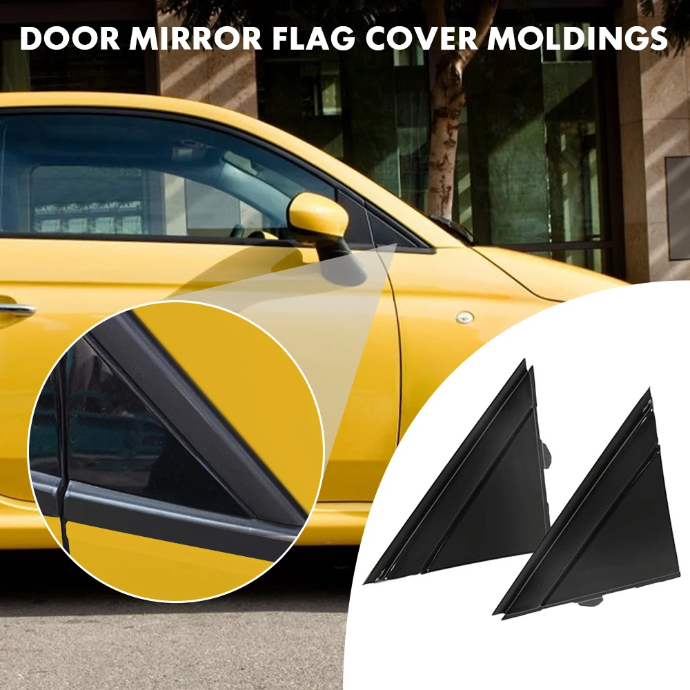 

2pcs Car Door Mirror Flag Cover Moldings Case Protector For Fiat 500 2012-2019 Left Right Matte Black 1SH16KX7AA 1SH17KX7AA