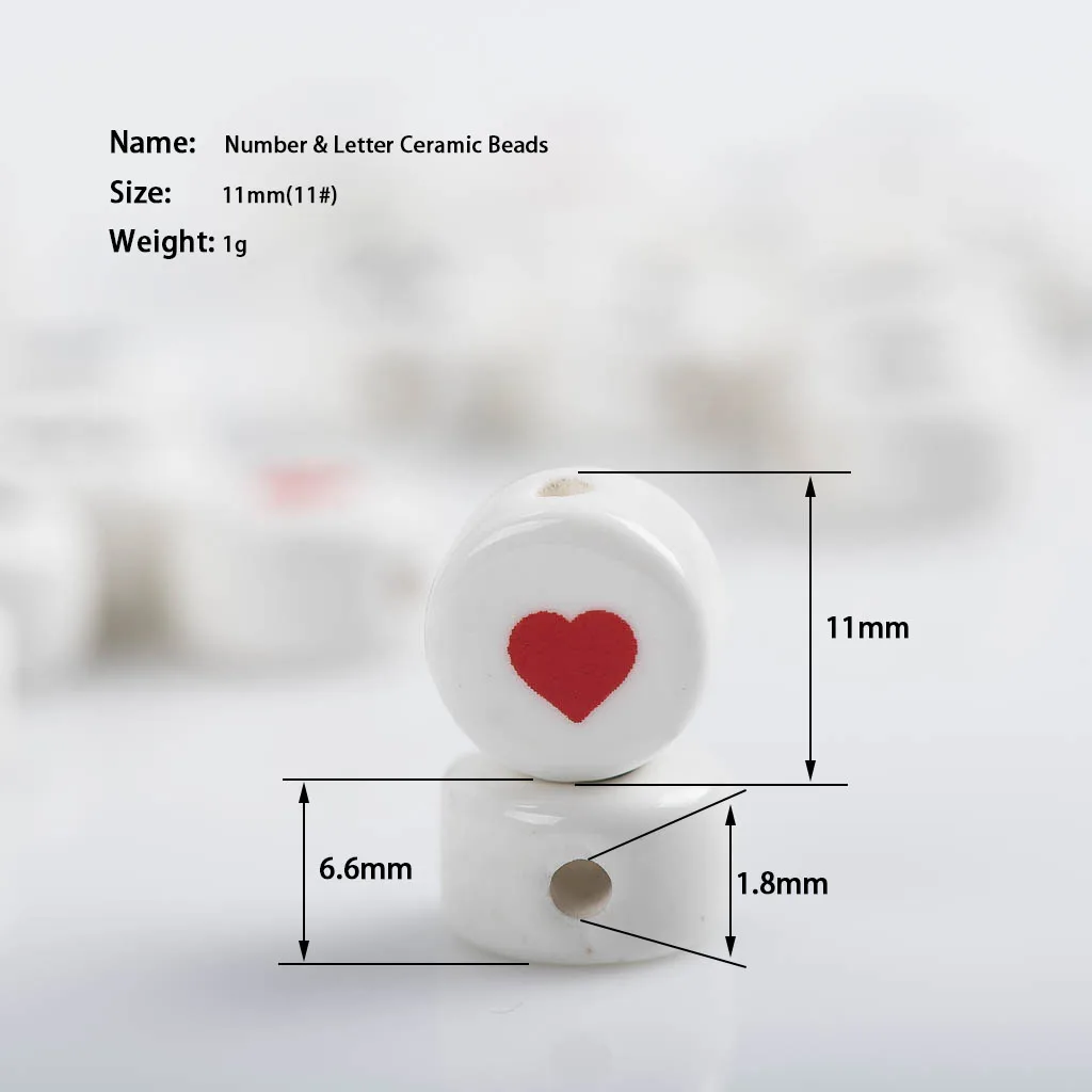 10# Lots Numbers & Letters & 12 Constellations Ceramic Bead Love Beads For Jewelry Making Materials