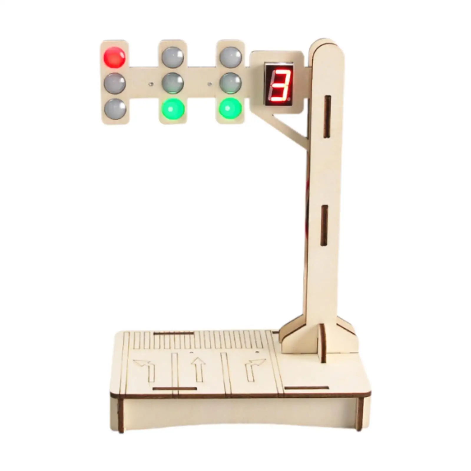 Wooden Traffic Light Model Traffic Signal Light Toy for Boys Adults Children