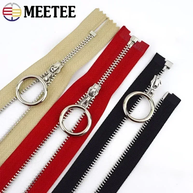 3Pcs Meetee 3# Metal Zippers 15-30cm Close-End 40-70cm Open-End Sliver Teeth Auto Lock Zips Reapir Kit DIY Sewing Accessories