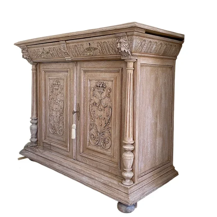 

American solid wood cabinet, French side cabinet, log retro locker, old living room wall wabi-sabi wind low cabinet
