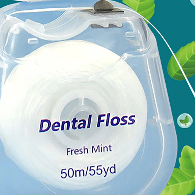 50m Cleaning Tool with Portable Floss Care Picks Tooth Case Practical Health Hygiene Supplies Oral Care