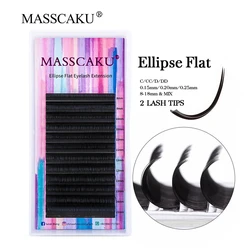 MASSCAKU Ellipse Flat Lashes Maquiagem Natural Cashmere Full Fast Hugging Russian Lash Split Tips Volume Hot-selling Supplies