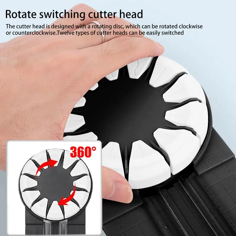 Scrapbook Paper Cutter 12 In 1 Craft Paper Edge Cutting Machine Wave Edges Paper Dial Trimmer Decorative Paper Cutting Tool For