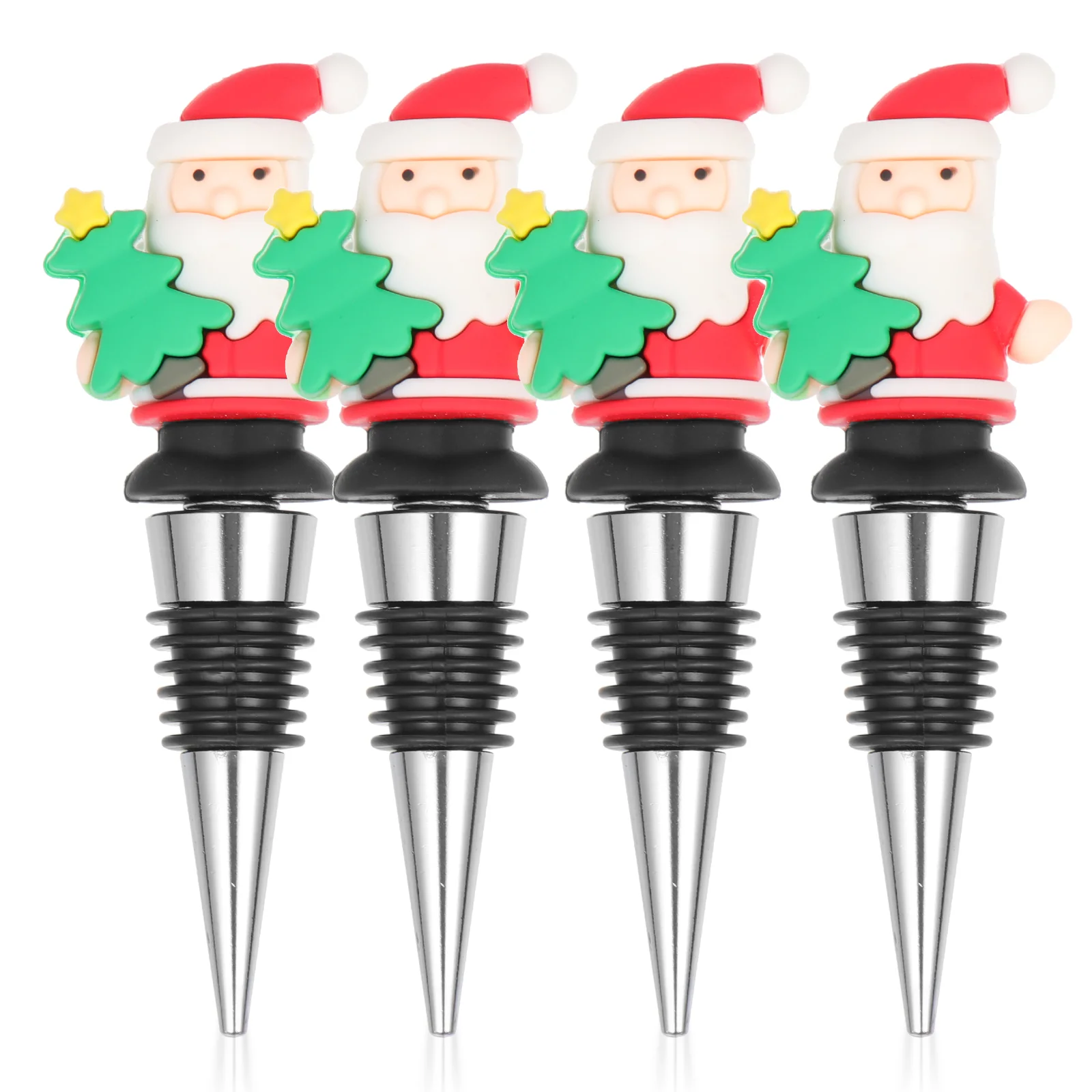 

4 Pcs Stopper Christmas Corks Decorative Beverage Bottle Drink Xmas Party Supplies