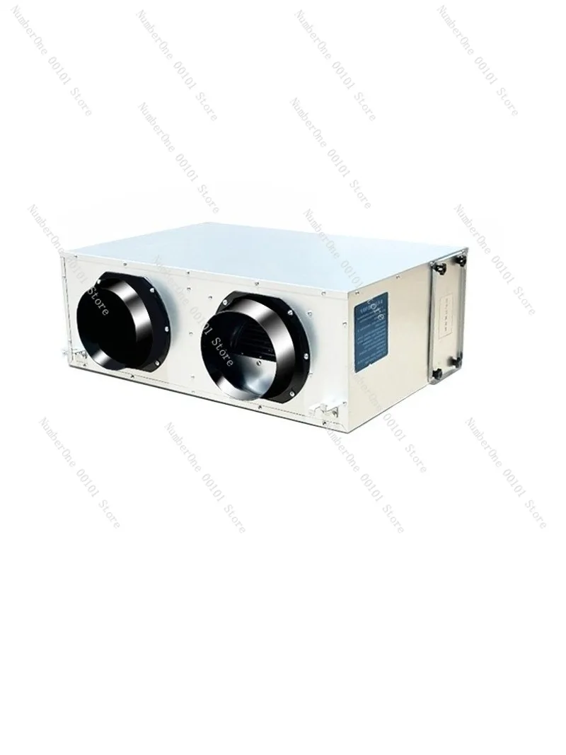 Dual flow fresh air ventilation integrated unit, equipped with a total heat exchanger for air supply, exhaust, and purification