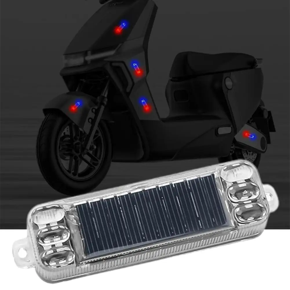 Solar Warning Light Car Rear Collision Prevention Strobe Electric Night LED Light Motorcycle Tail Flashing Light Bicycle Ve A1Z4