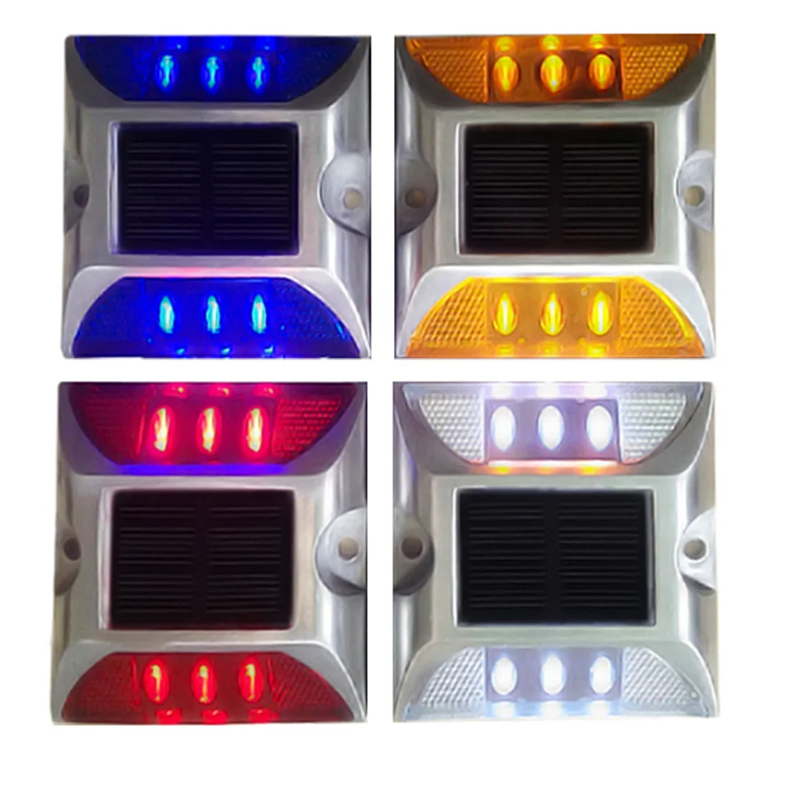 Solar Powered Driveway Markers 6LED Solar Dock Light Aluminum Solar Boat Deck Lights Waterproof LED Wireless Warning Step Light