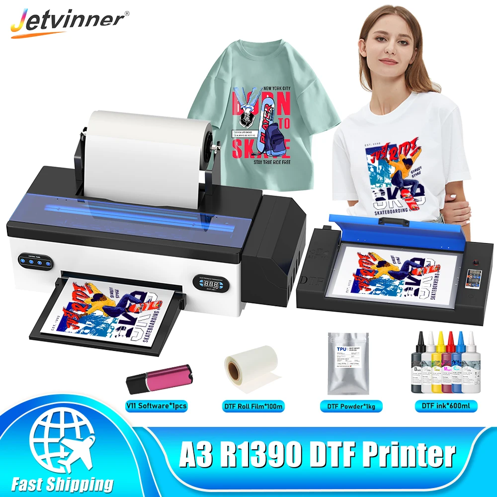 A3 R1390 DTF Printer Direct to Film Transfer Printer T shirt Printing Machine Impresora a3 dtf For Clothes Textile DTF Printer