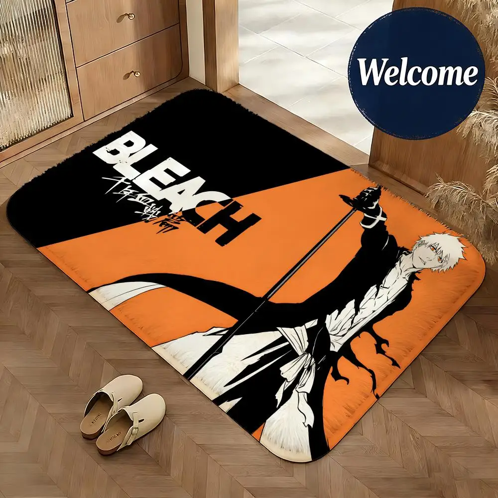 Tapete de flanela macio, tapete de anime BLEACH, antiderrapante, absorvente, para banheiro, quarto, decoração de casa