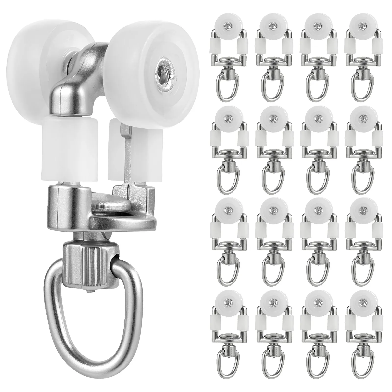 20Pcs Curtain Track Rollers Double Wheel Gliders Smooth Slide for Curtains Drapes Sheers Valances Curtain Track Gliders