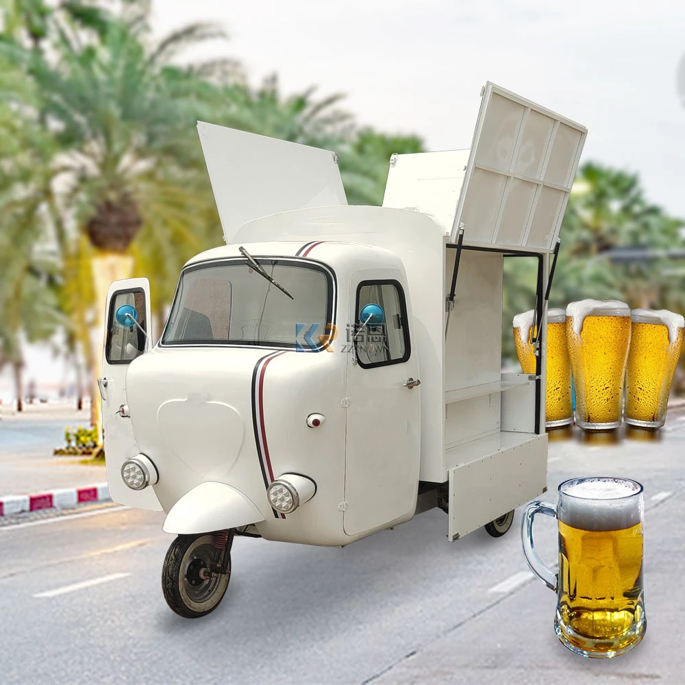 มือถือไฟฟ้า APE สำหรับไอศครีม Piaggio beertrucks รถสามล้อสำหรับขายสหรัฐอเมริกาขนมขบเคี้ยวคีออสรถเข็น