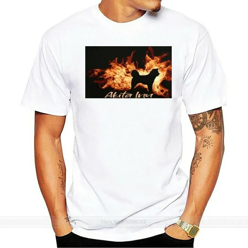 Damen T-Shirt AKITA INU FEUER UND FLAMME by Siviwonder Hundemotiv cotton tshirt men summer fashion t-shirt euro size