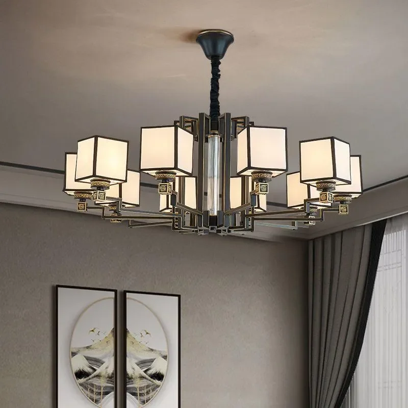 Modern Chinese Zen Chandelier Retro Pendant Light for Living Room Bedroom Dining Home Decor Simple Atmosphere Lamp