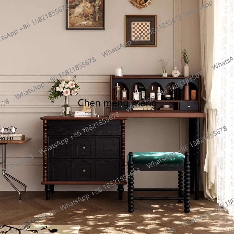 

French Retro Style Dressing Table Chest of Drawers Makeup Table Simple American Small Dressing Table