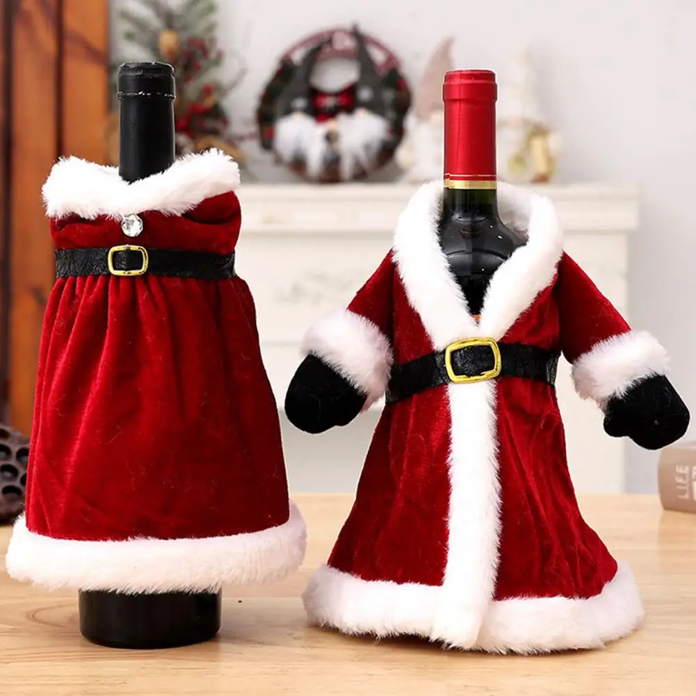 Christmas Wine Bottle Cover Santa Sweater Red Wine Bottle Dress Bottle Bags Christmas Party Dinner Table Decor Bottles Sleeve