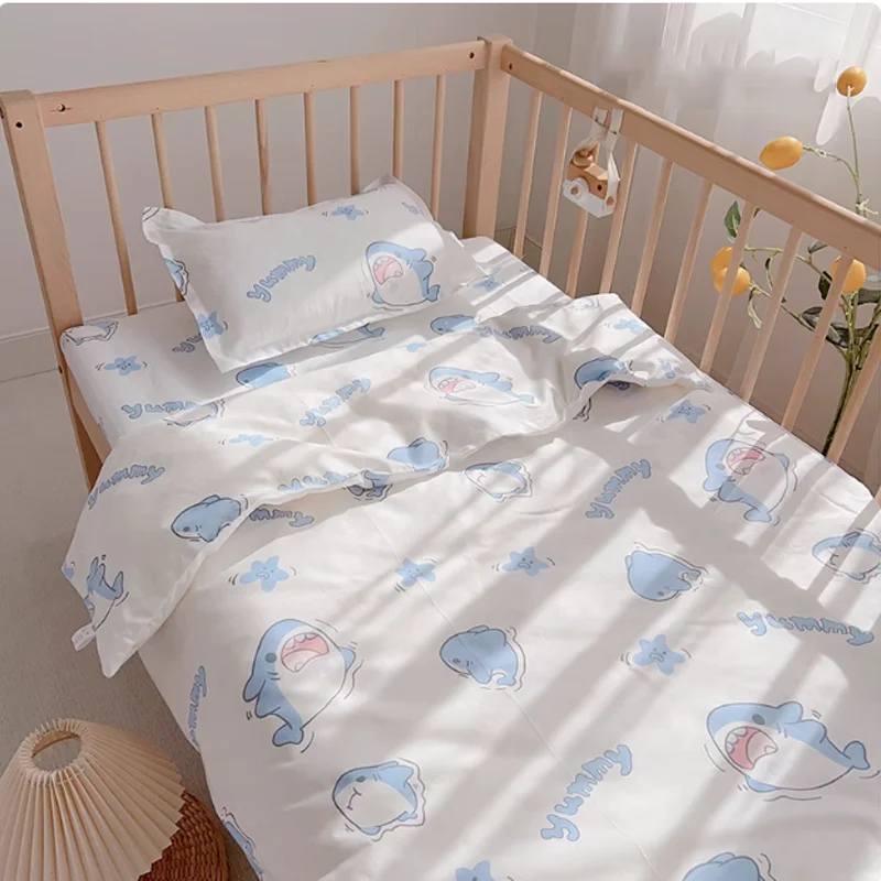 

Cartoon Print Children's Quilt Cover Soft Breathable Cotton Quilt Cover for Boys and Girls Bedroom Bedding Zipper Quilt Cover
