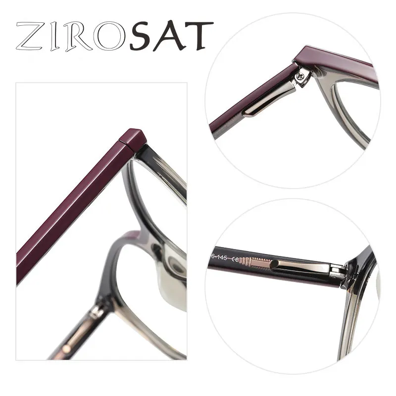 ZIROSAT 3518 New Non-magnetic tr90 Myopia Glasses Retro Square Optical Prescription Eyeglasses Frame For Men Or Women