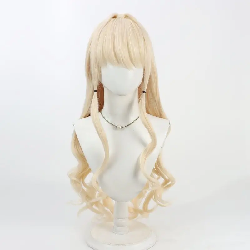 Game Crown Cosplay Wig Gold Long Curly Cosplay Wig For Comicon Party Adult Women Men