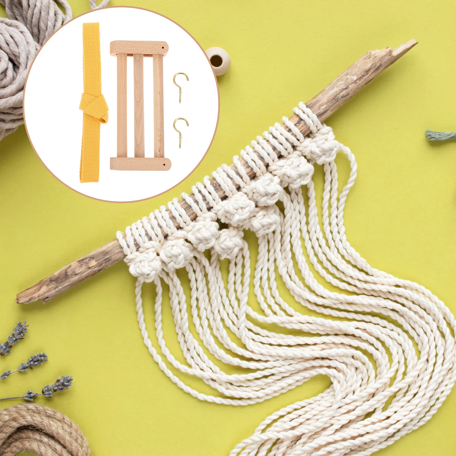

Wooden Knitting Tool Durable Craft Supplies Weaving Tapestries Wall Hangings Sweaters Scarves Portable Yarn Holder Fixator