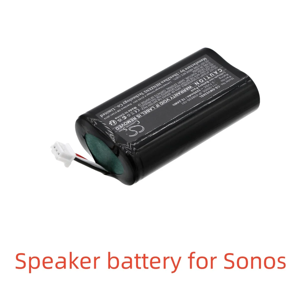 CS Li-ion Speaker Bateria para Sonos, Roam, 3.7V, 5200mAh