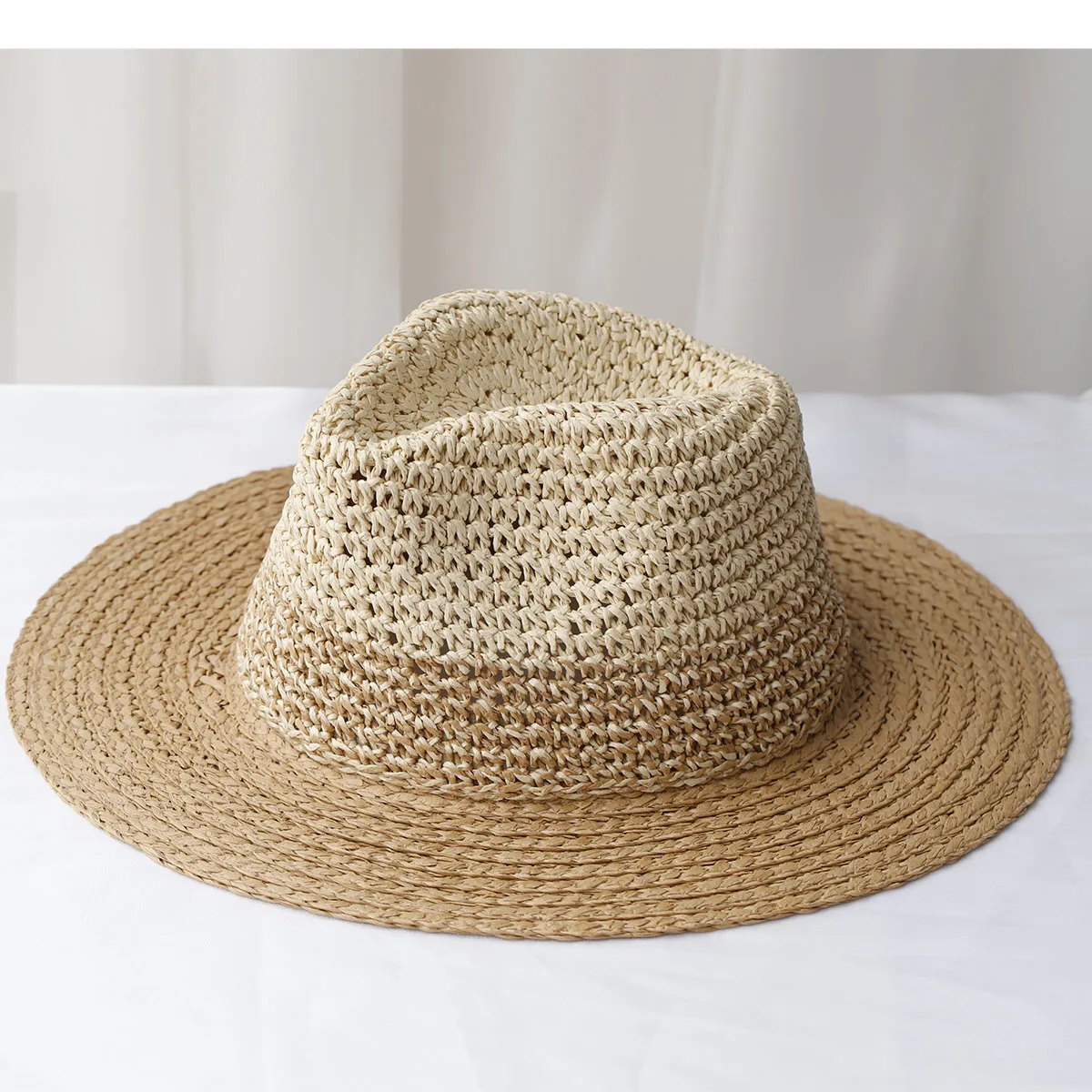 2024 New fashion Style bucket hat Multicolor Foldable Sun Crochet Hat For Beach, Travel And Vacation handmade straw hat