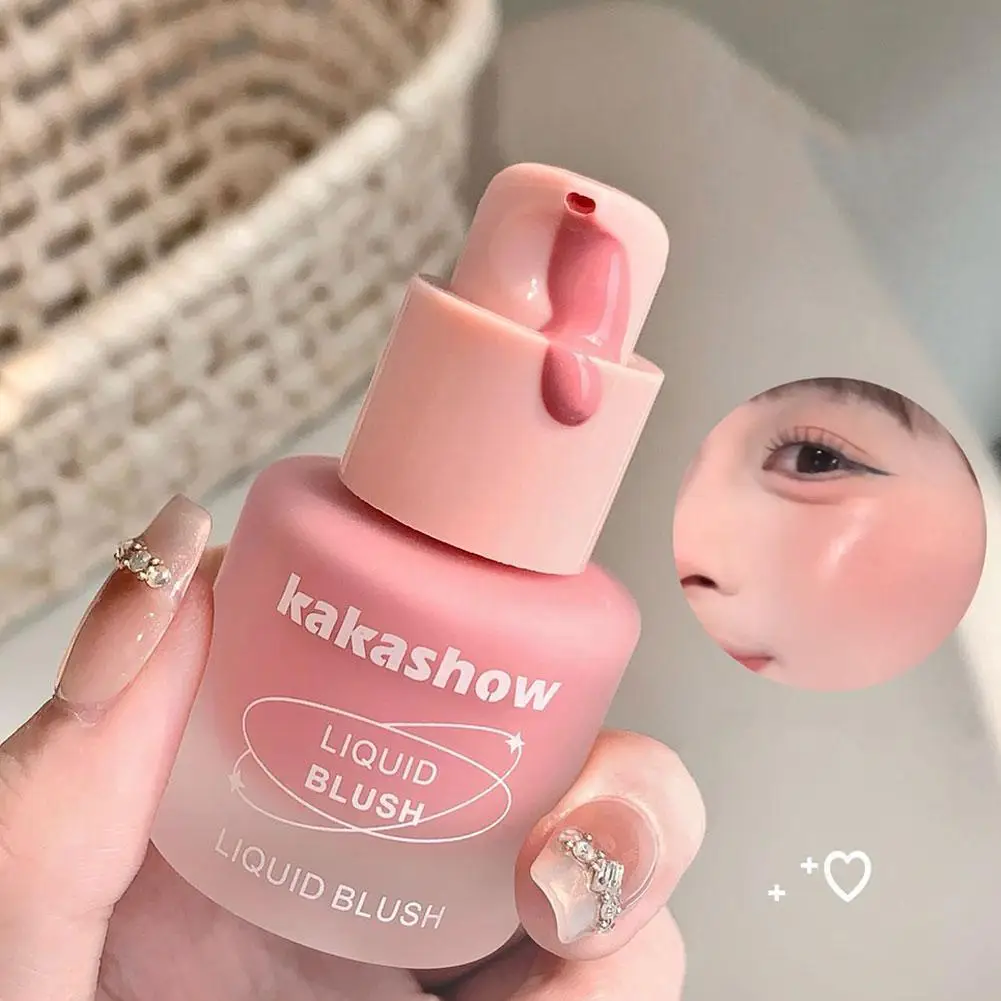 Weiches hellrosa flüssiges Rouge, langlebiges natürliches Konturierungs-Make-up, wasserdichtes Gesichtsrouge, koreanisches Rouge, gesättigtes Rouge, D2I6