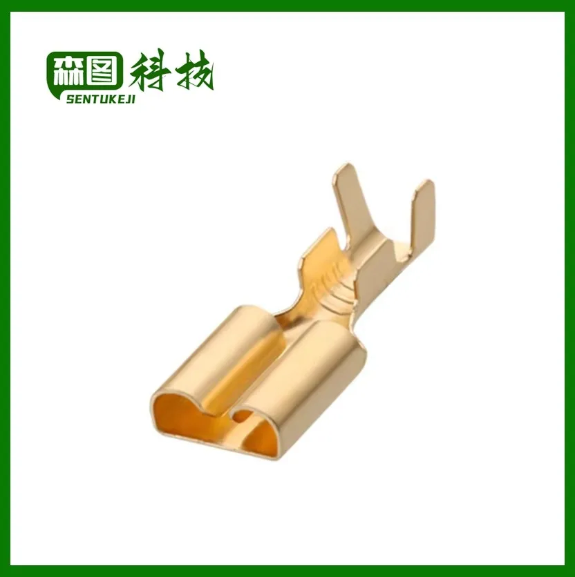 Crimp Terminal Feminino Spade Connector, 6.3mm