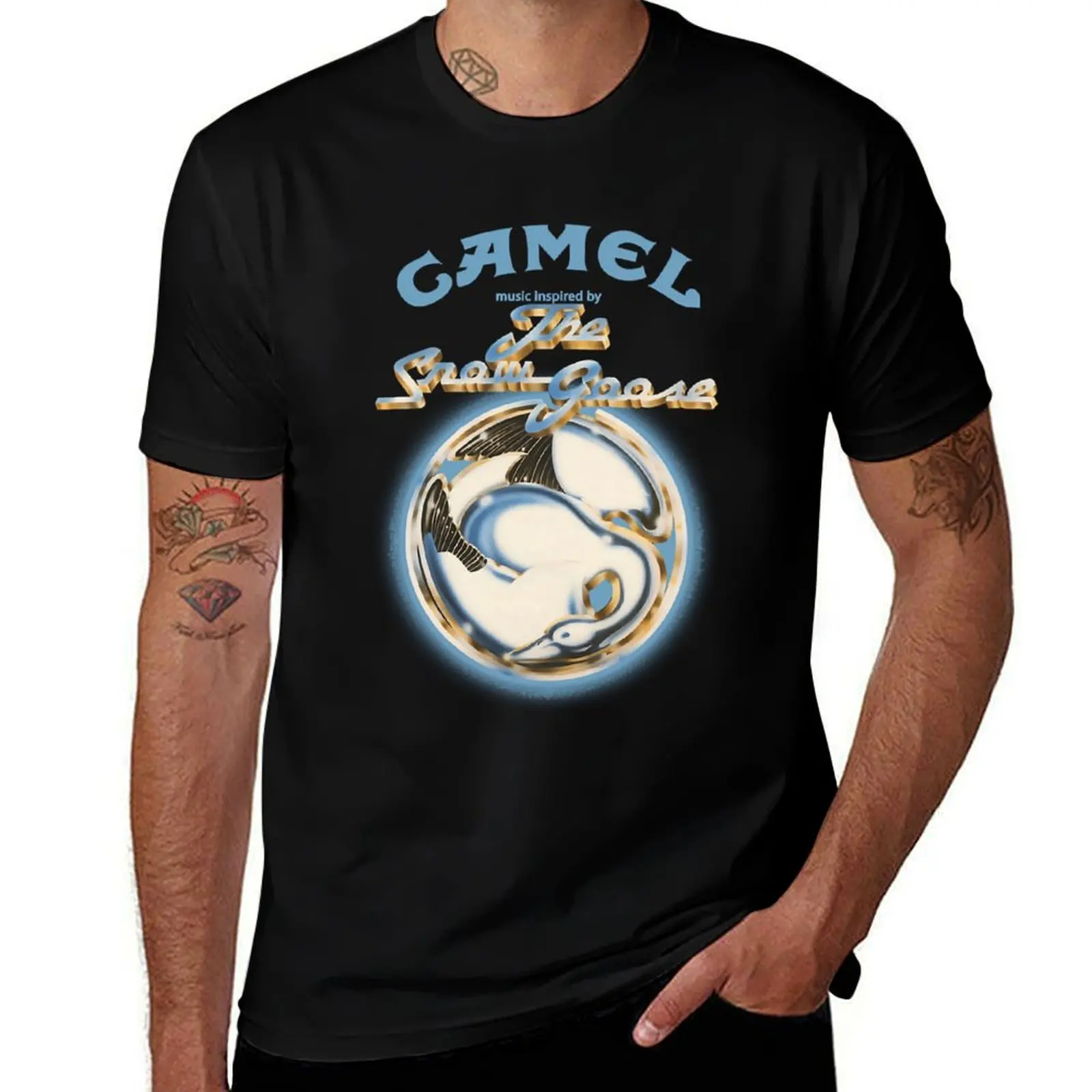 Camel Band T-Shirt Active Sports Short Sleeve Cotton Shirt T-Shirt