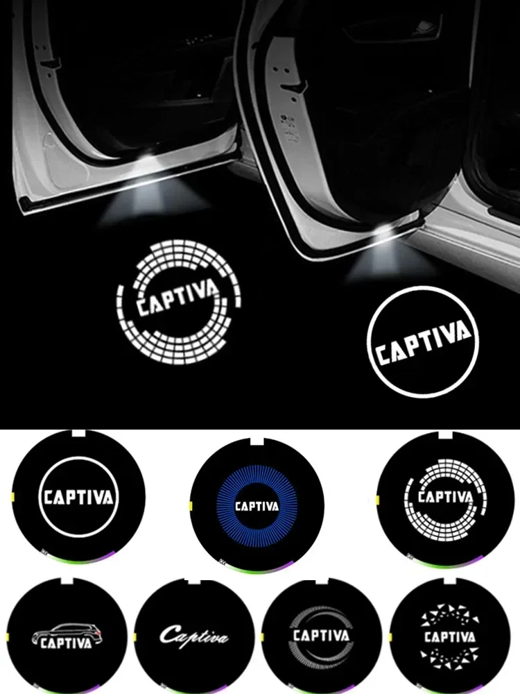 2PCS Wireless LED Emblem Lamps Car Door Welcome Logo Light For Chevrolet Captiva 2007-2011 2012 2013 2014 2015 2016 2017 2018