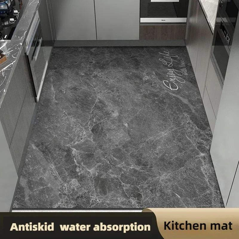 

Marble Texture Soft Kitchen Mat Water Absorption and Oil Prevention Carpet Modern Home Decoration Entrance Door Mat Customizable