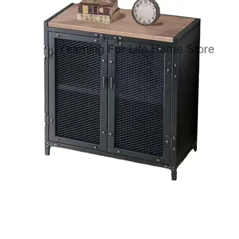 Iron Kitchen Sideboards Retro Living Room Storage Cabinets Industrial Style Locker Wine Cabinet Living Room Decoration Furniture