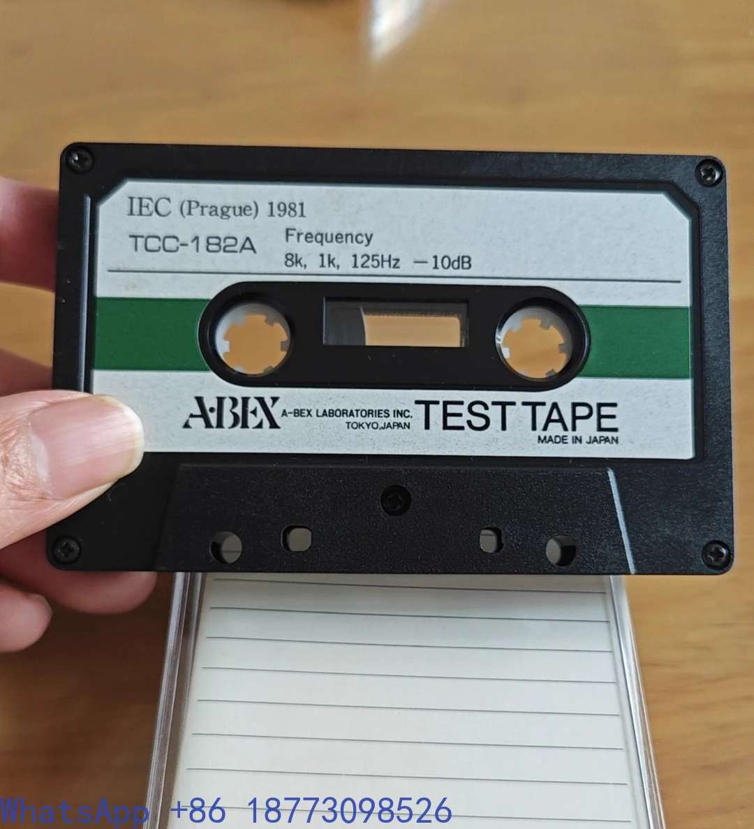New Japan ABEX Frequency Test Tape 8k 1k 125 TCC182A Recorder Card Holder Calibration Test
