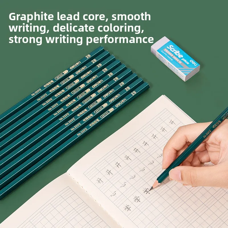 Lápices mecánicos 10 unids/set de madera HB 2H 2B lápiz de dibujo papelería escuela estudiantes suministros de arte