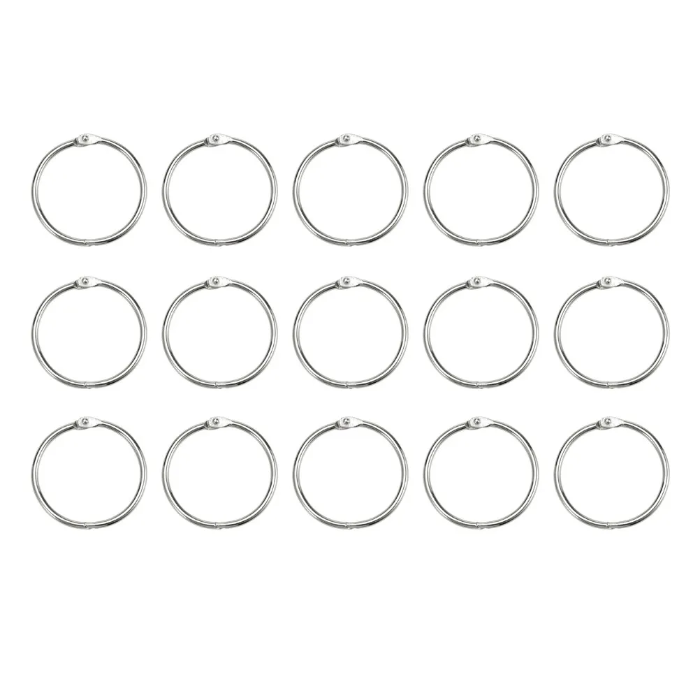 20Pcs Premium Steel Loose Leaf Rings Nickel Plated Metal Book Rings Keychain Scrapbook Clip for Invoices Organization