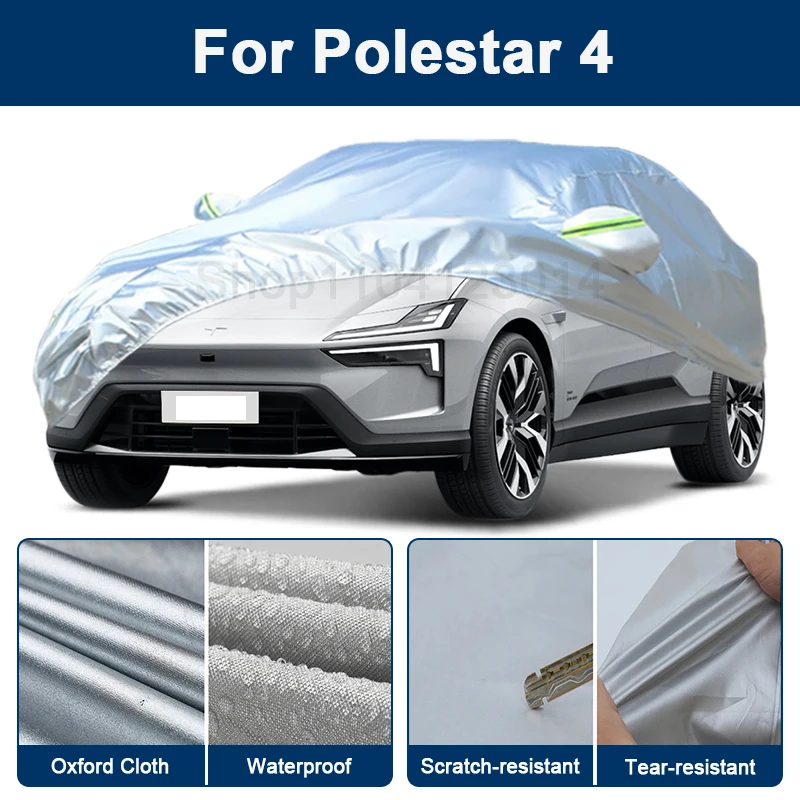 

Outdoor Full Car Cover For Polestar 4 with Reflective Strips Waterproof Snowproof Dustproof UV Protection Auto Accessories