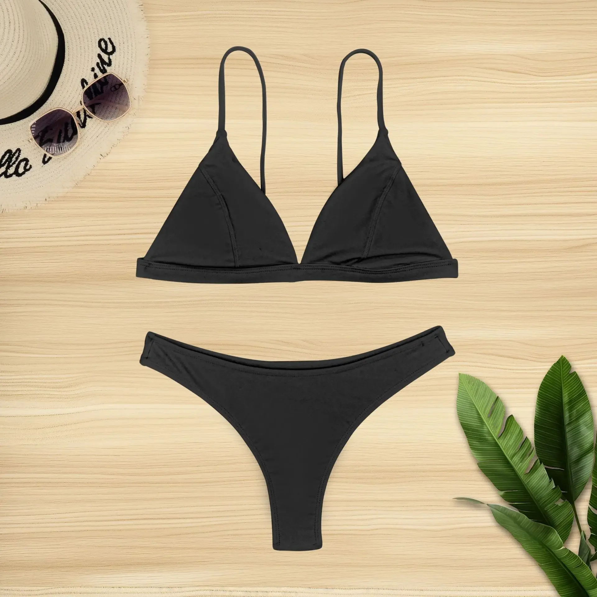 New Sexy Triangle Push Up Bikini Micro Swimwear Women Solid 2 Piece Swimsuit Thong Bathing Suit Beach Wear Maillot De Bain Femme