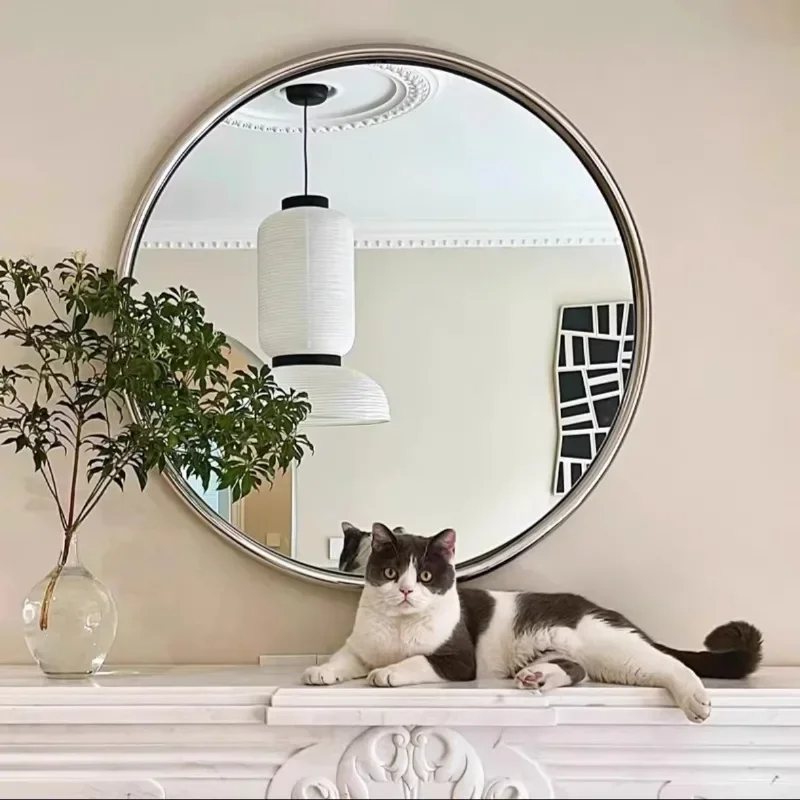 

Circle Circular Mirror Decoration Modern Vanity Luxury Girls Mirror Makeup Hanging Bathroom Spiegel Wand Living Room Decorations