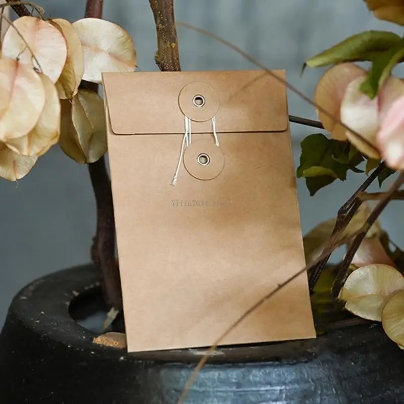 

20 шт./Установить бумагу конверт Vintage Overvelope Pocket с помощью кнопки и замыкания строки