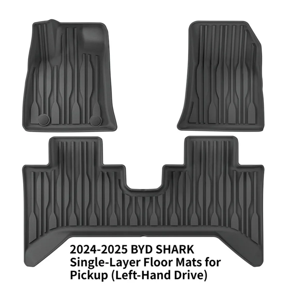 For RHD/LHD BYD SHARK Pickup 2024-2025 Car Floor Mat TPE Floor Mat Rear Rise Pad