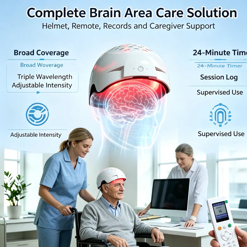 810nm 1070nm PBM Brain Helmet 436 Diodes NIR LED Light Therapy for Brain Stimulation Neuro Cap Home Use