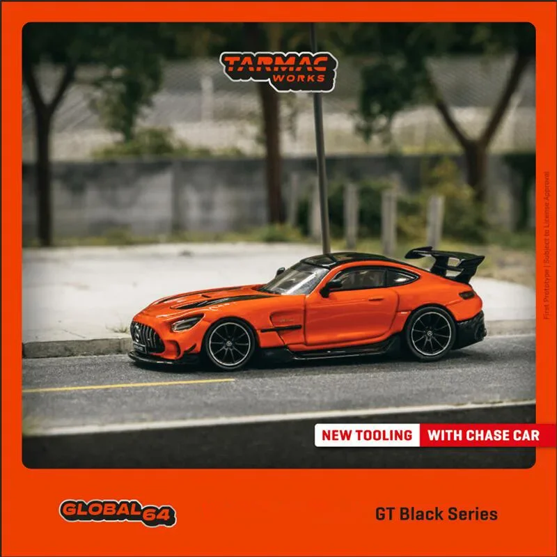 Tarmac Works 1:64 MB GT Black Series Orange Diecast Model Car