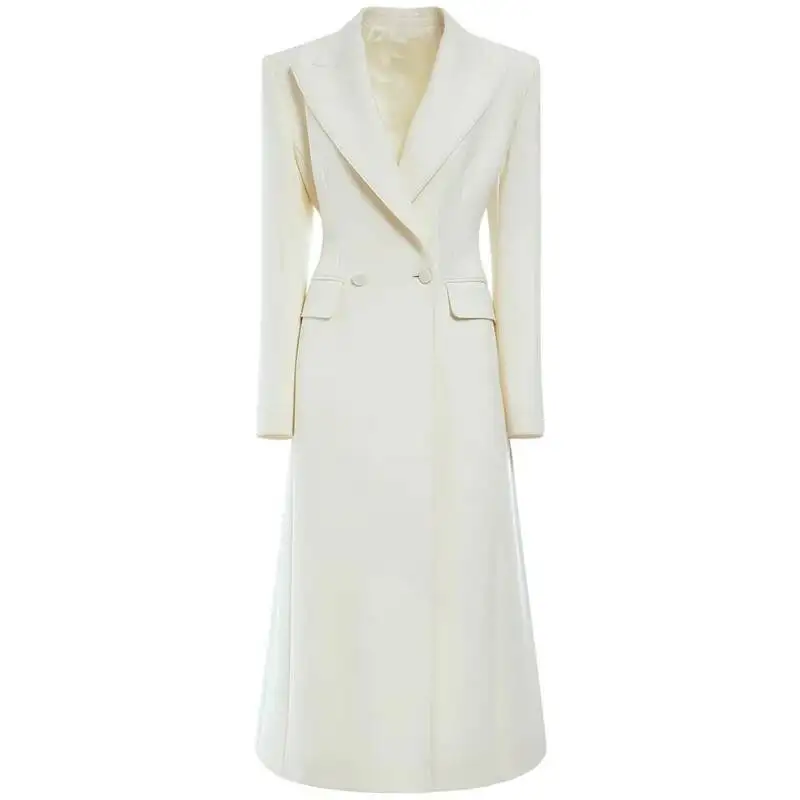 

Новый женский белый модный теплый зимний плащ с длинным рукавом