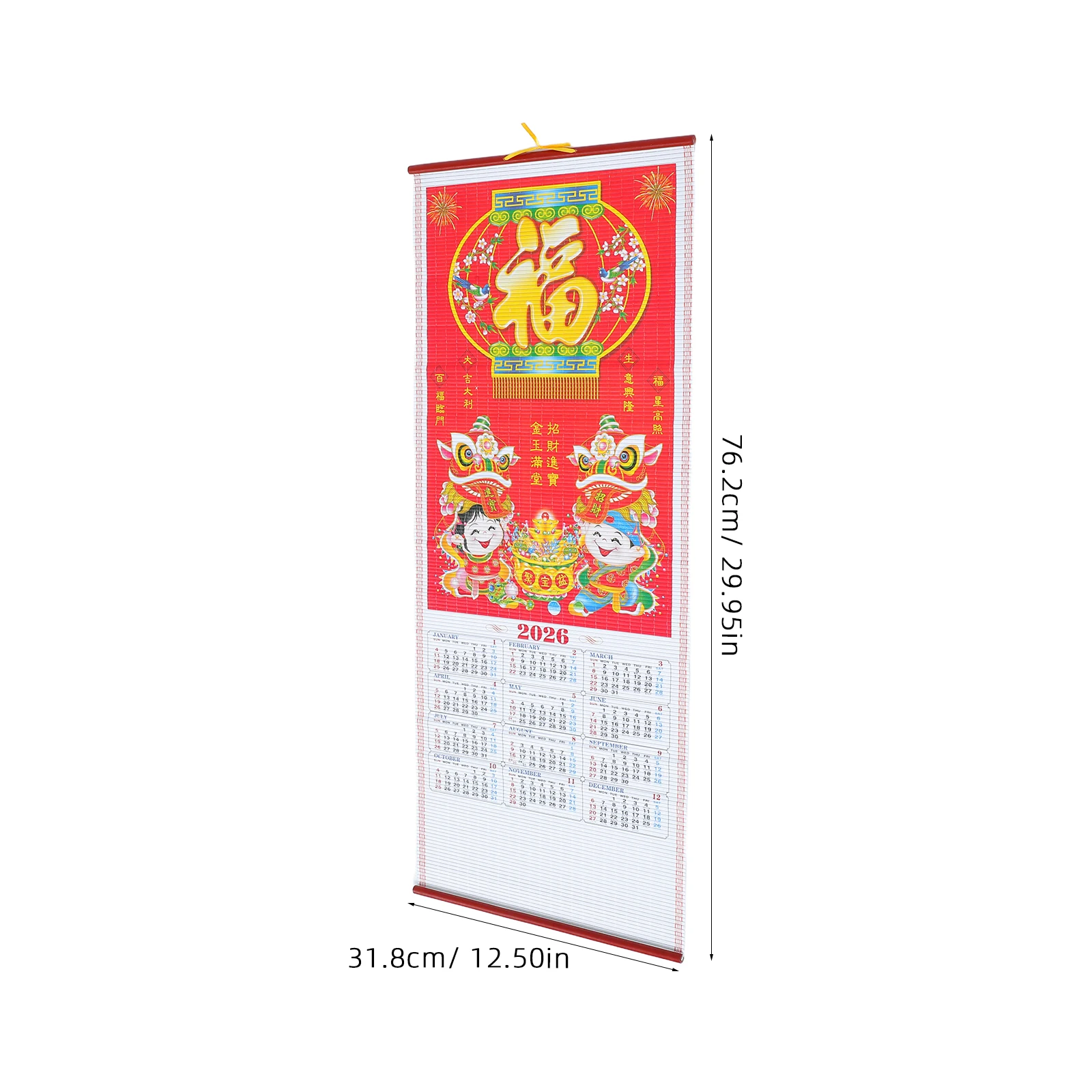 1 قطعة السنة الصينية الجديدة جدار التقويم 2026 فنغ شوي زودياك الحصان القمري التقويم الجدار الشنق التمرير التقويم اليومي مخطط #4
