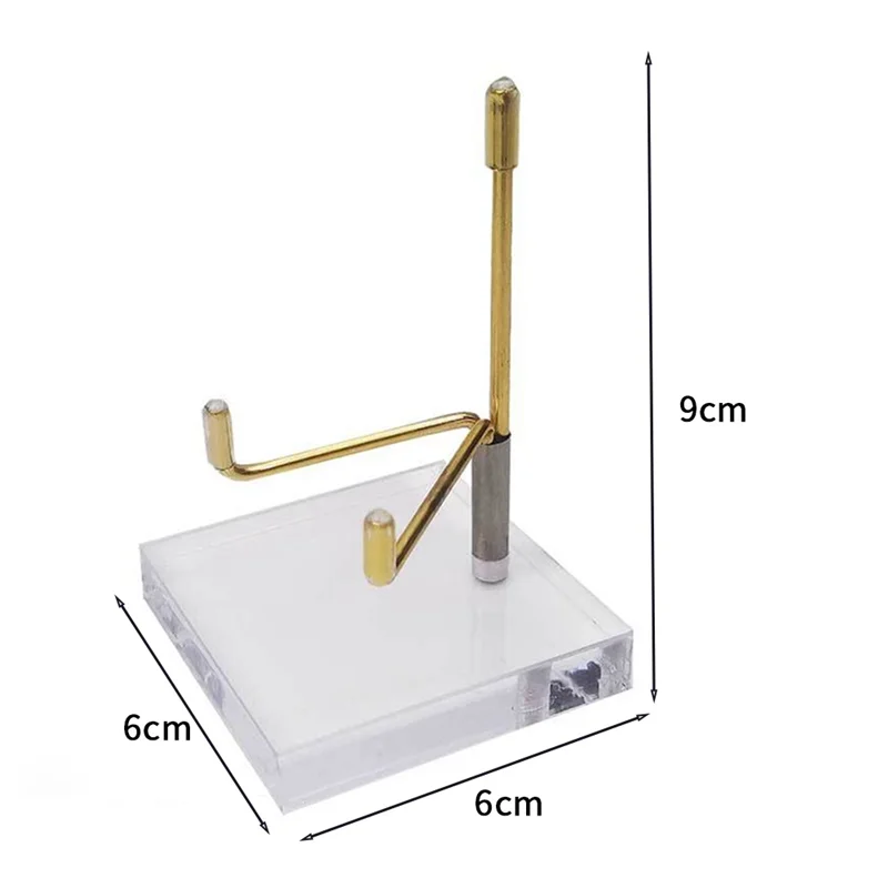 2 Pcs Adjustable Metal Arm Display Stand Easel with Clear Acrylic Base for Gemstones Crystal Mineral Plates